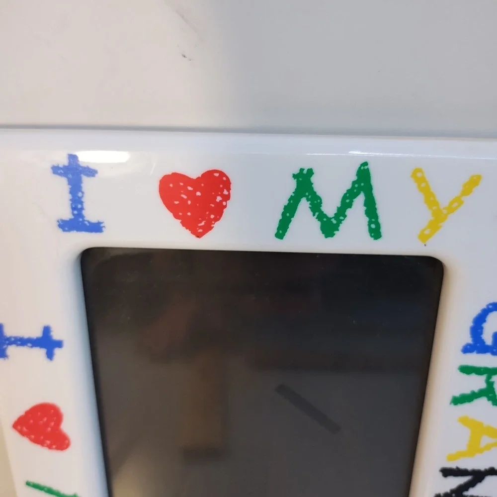 I Love My Grandma Picture Frame White Colorful Hand Painted Style 5x7